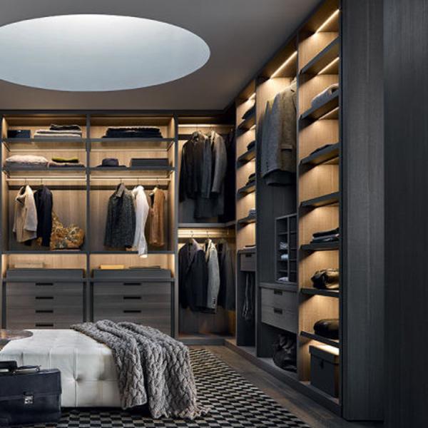 Modern Customized Melamine Walk In Closet Cabinets Wardrobe Clothing Room