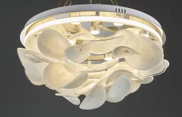 Nordic Simple Light French Living Room Bedroom Ceiling Light Modern Cream Creative Personality Lotus Leaf Designer Room Light