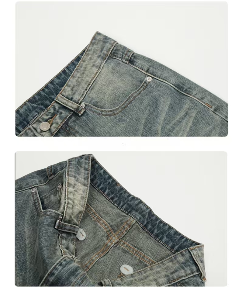 Relaxed fit casual denim trousers crafted from durable cotton blend fabric ensuring comfort and style for casual daily