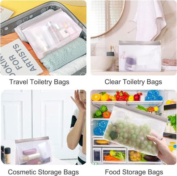 Toiletry bags, Soft Plastic Travel Makeup Cosmetic Bags, Zipper Closure Design, Waterproof Portable Carry on Bags