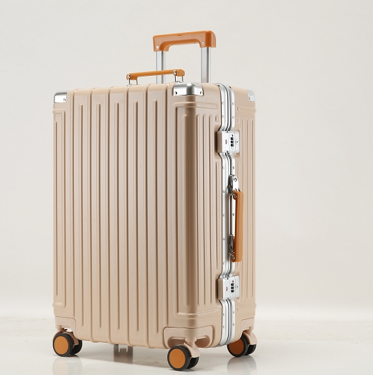 High Quality Lightweight Aluminum-Framed Luggage TSA Lock Zipper Closure ABS+PC Lining Suitcase for Travel