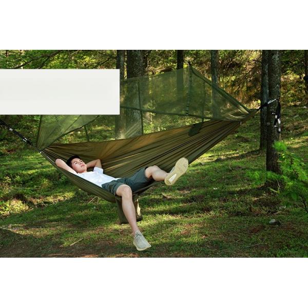 Lightweight Fabric Camping Essentials Portable Folding Hammock Tent with Mosquito Net Hanging Sleeper Side Storage Bag