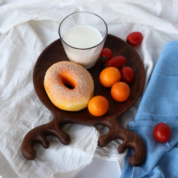 Impervious Wooden Dinnerware Set , Handmade Wooden Serving Trays