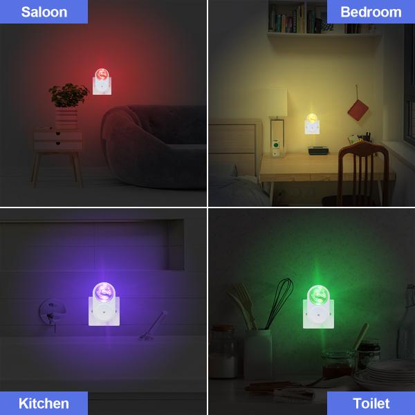 Foldable CE Color Changing Night Light Plug In Night Lamp With Dusk To Dawn