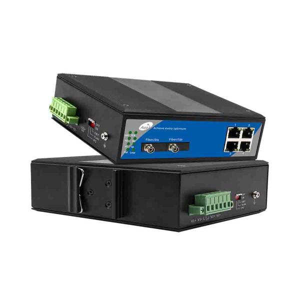Portas ethernet de conexão em cascata industriais do interruptor 10/100Mbps 4 da fibra dos ethernet e 2 portos óticos