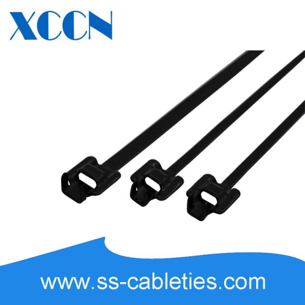 Coated Surface Plastic Coated Metal Cable Ties Long Durability Weather Resistant