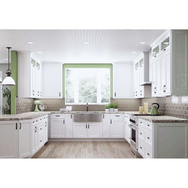 Vinyl Wrapped MDF Kitchen Cabinet Doors For U - Shaped Cabinet , OEM Service