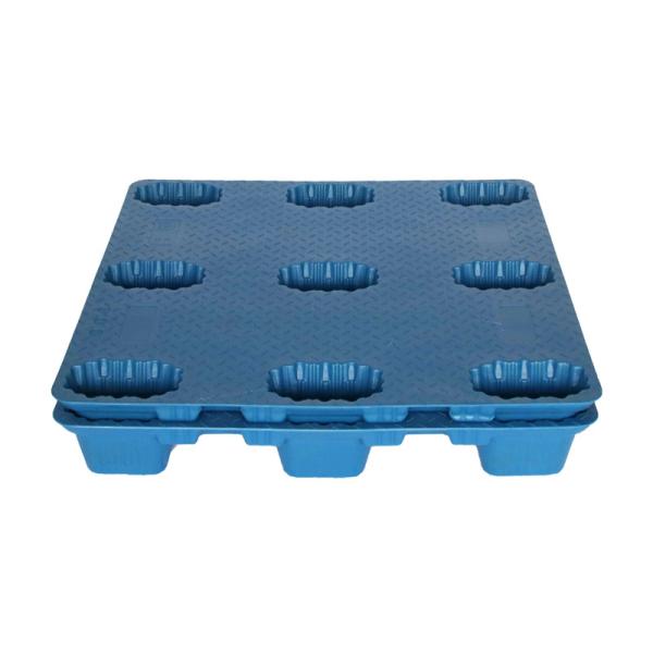 Pálete plástica Nestable da maneira do produto comestível 4 impermeável para o hotel do agregado familiar