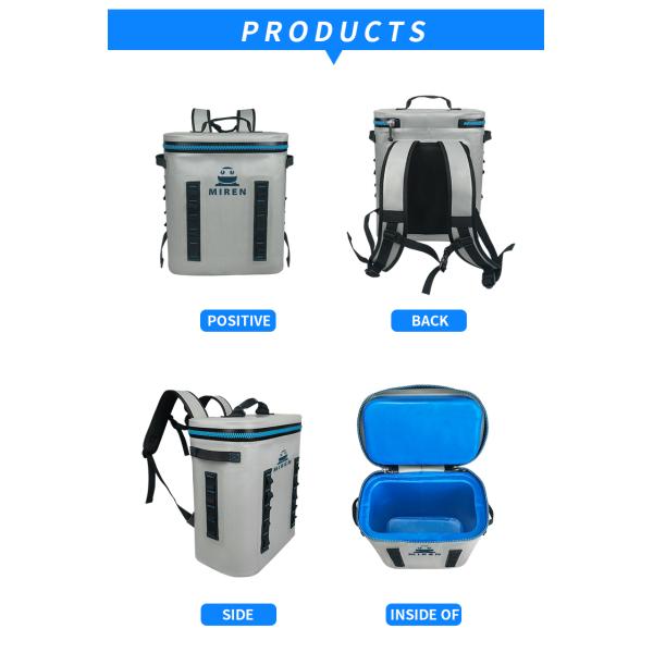 Светло-серый термальный мягкий рюкзак охладителя водостойкий универсальный