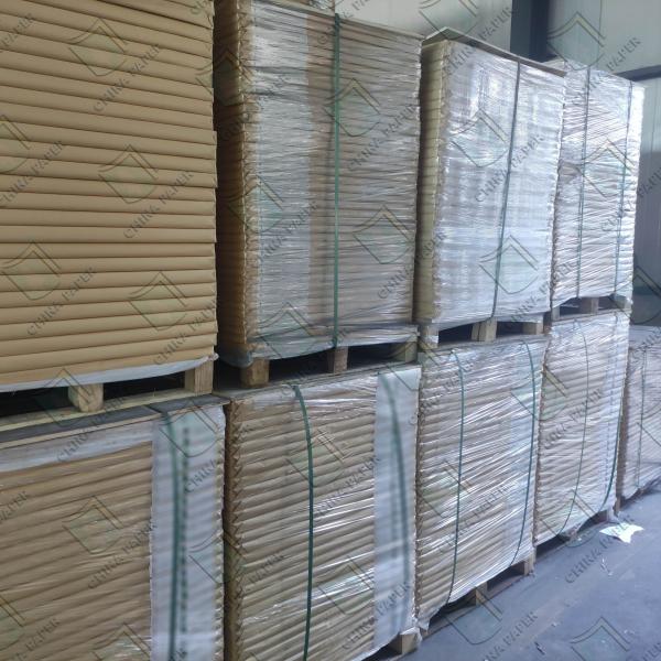 Boa rigidez 200gm-350gm Papel artesanal revestido para sacos de alimentos