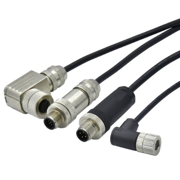 X Code 4 8 Pin M12 Waterproof Connector Male Female Straight / Elbowed IP67 IP68