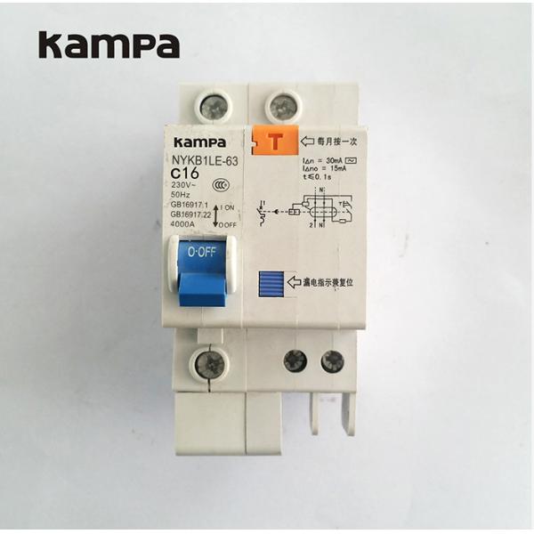 Safety Residual Current Circuit Breaker Kampa Nykb1le-63 Rcbo 2 Phase 16a