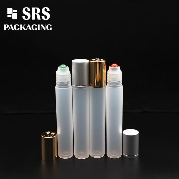 SRS empty cosmetic 15ml plastic roll on bottle with colored ball