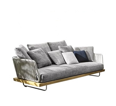 Modern Patio Sectional Outdoor Furniture with Cushioned Rattan Sofa Bed in Bali Style