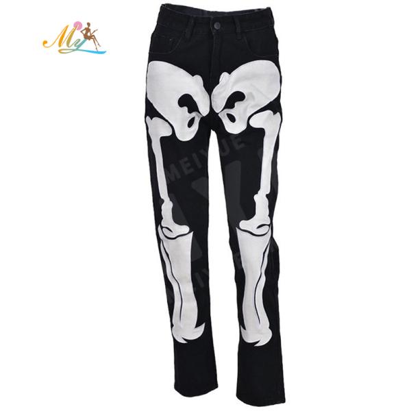 OEM Nuevo diseño personalizado con bordados de chenille de hueso hombres pantalones vaqueros pantalones azules casual pantalones deportivos Pantalones De Hombre jeans