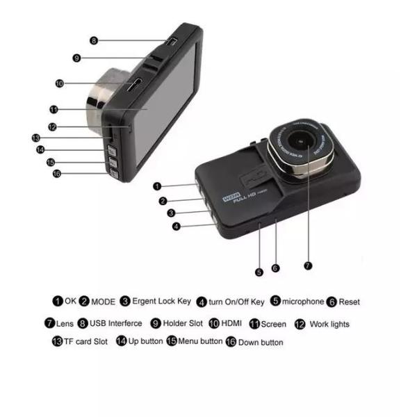 Регистратор зеркала заднего вида автомобиля CMOS 1080P DVR Full HD 140 градусов