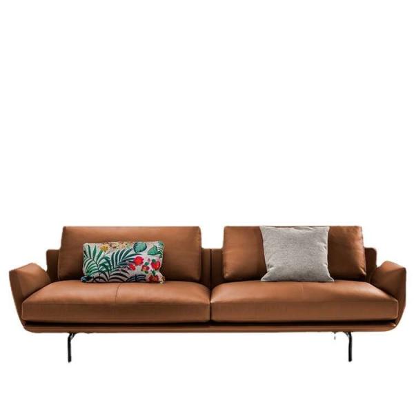 Квартира Королевская мебель Кожаный диван Высокая плотность Губка Настройка секционный диван