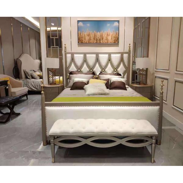 Твердые деревянные наборы мебели спальни Ottoman 1.5x0.5m Суда конца кровати современные