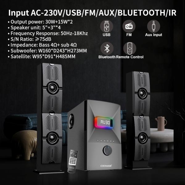 RGB Sound Multimedia Bluetooth Wireless 2.1 Home Theater System for CKD SKD Support