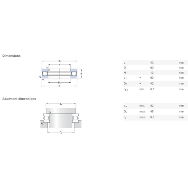 Open Shaft Industrial Ball Bearings NSK 51108 40×60×13mm for Vertical Pumps
