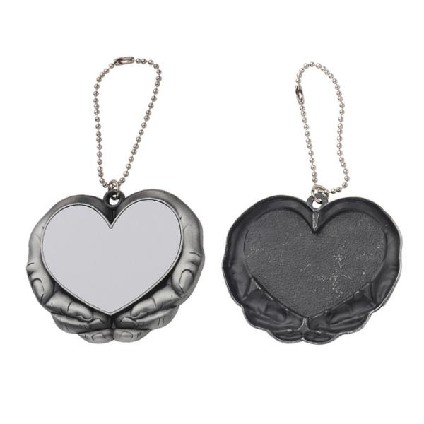 Personalizado para el amor en las manos del automóvil conmemorativo colgante ornamento de sublimación de metal en blanco elegante colgante de coche