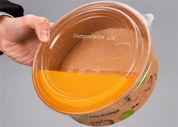 salada de papel descartável amigável D da sopa do papel de embalagem dos produtos de 150oz Eco com tampa