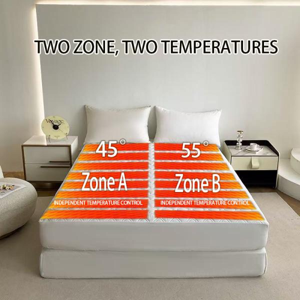 Capa de colchón de calefacción eléctrica de chapa personalizada con doble zona de control Tecnología de grafeno y tejido antibacteriano