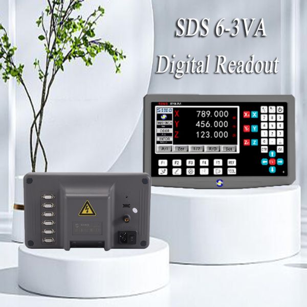 SINO SDS6-3VA Digital Display Meter Set Grating Ruler OEM Available IP64 Protection for Milling/Lathe Machines RS-232 Serial