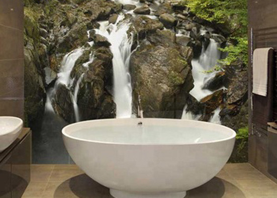 Bathroom Digital UV Printing On Glass , 6~12mm Printing Art On Glass