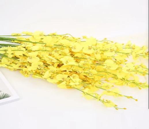 Indoor Cattleya Orchids Stems Light Yellow Artificial Silk Flower