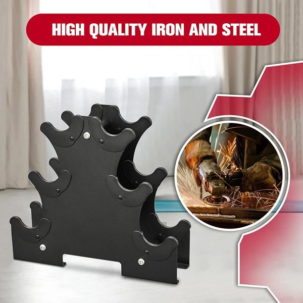 3 Tier Weight Rack for Dumbbells Tree Shape Dumbbell Storage Rack Nonstandard Metal