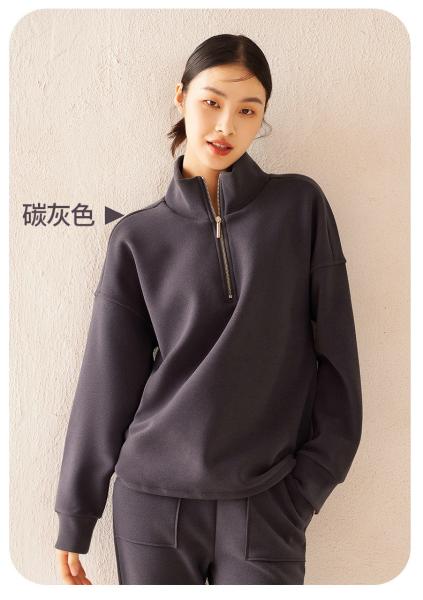                  Hoodie Women′s Winter New Windproof Waterproof Warm Top Thickened Heat Storage Stand-up Collar Loose Casual Coat Women             