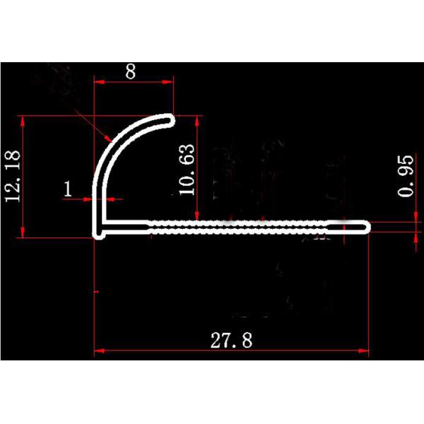 Brushed Aluminium Metal Tile Edging Strip Polished Silver / Gold Surface