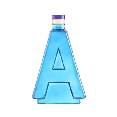 750 ml de garrafa de vidro vazia de ouro electroplacado para bebidas alcoólicas Vodka Gin Champagne Liquor