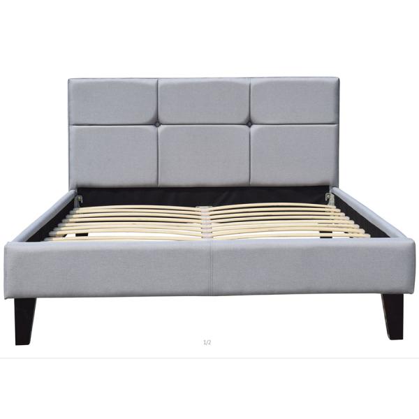 Кровать Ottoman серого цвета платформы тюфяка машинной плиты ткани размера ферзя переклейки деревянная
