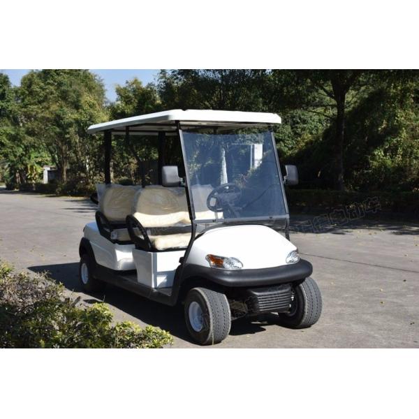 Fuel Type White Electric Golf Carts , 4 Passengers Golf Buggy Car