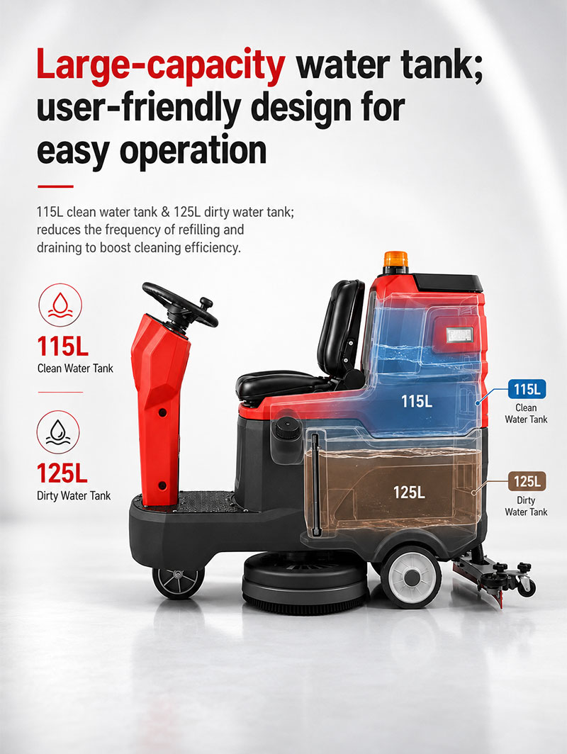 2026 New Style Concrete Warehouse Mop Cleaning Machine Automatic Micro Driving Ride on Floor Scrubber Machine