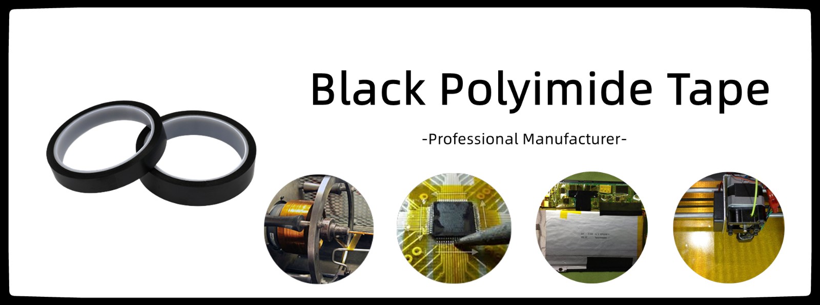 Black Polyimide Tape клейкая лента Полиимида черноты обслуживания вкладыша выпуска 500мм в высокой температуре