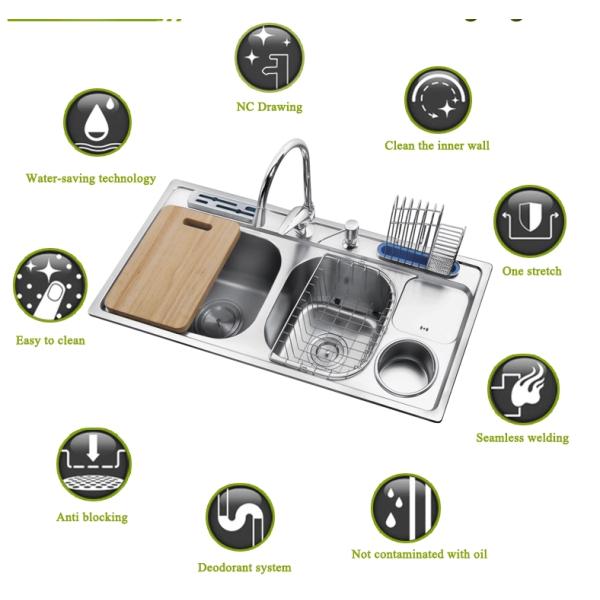 Стойкость двойного стрейнера корзины раковины проекта шара высокая с точильщиком кухни