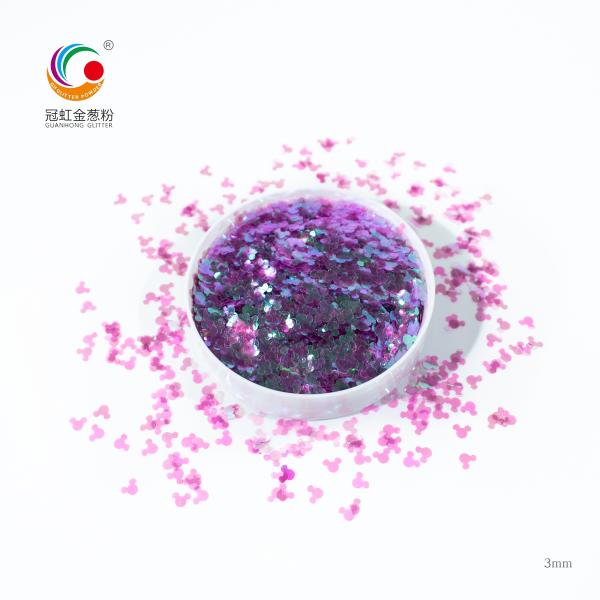 Fine Christmas Makeup Nail Lip Glitter Powder Dust Rainbow PET Chunky Mickey Shape Flakes