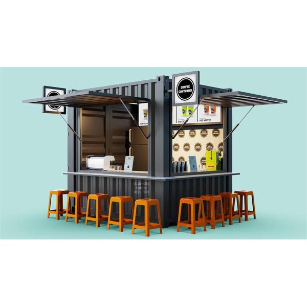 Coffee Shop Bar Street Restaurant Garden Booth 10 feet at 20ft or 40ft with 50/75/100mm Wave Sandwich Panel