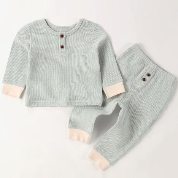 Autumn long sleeves newborn children's clothing sleepwear two pieces 4 colors optional kids baby clothes sets