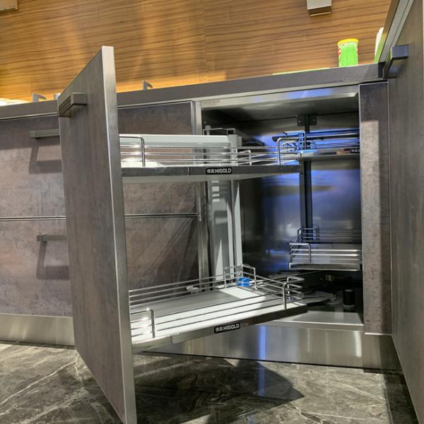 jinhengsteel Retro style high end kitchen cabinet designs with stainless steel cabinet