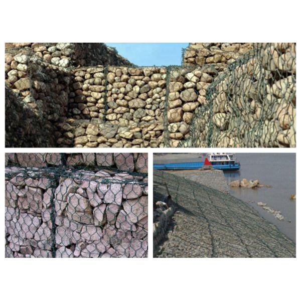 PVC Coated Gabion Wire Mesh Panels Hexagonal Hole For Highwall Protection