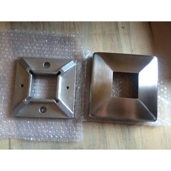 304 316 Stainless Steel Square Stair Railing Post Base Cover High Temperature Resistant