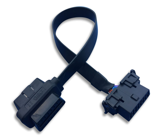 24v OBD2 Male Connector with MOLEX Connector OBD2 Flat Cable Featuring ABS/PVC Material and Pins Plating Nickel/Golden
