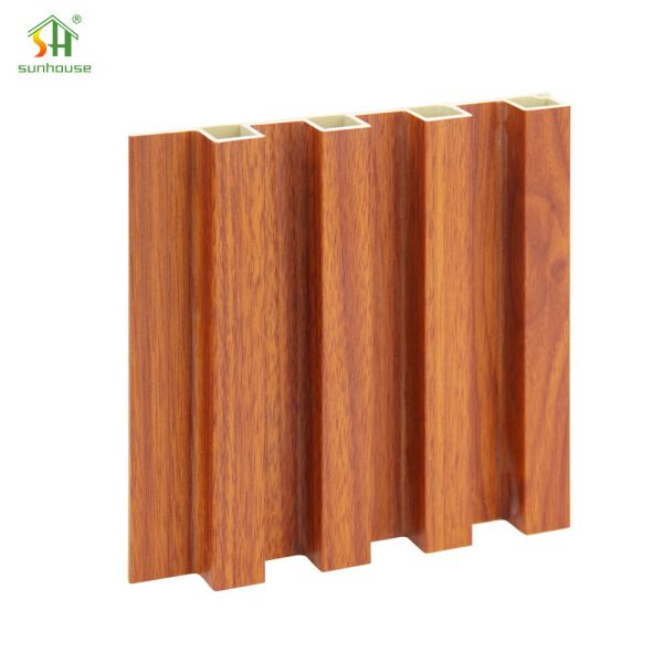 Fluted WPC Wall Panel Acoustic Slat Grating Wood Plastic Composite Decorative Grille Interior Decoration Board