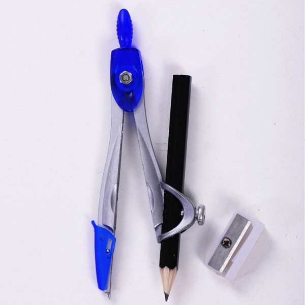 Factory Price School Student Drawing Tools Cheap Kids Compass Box with Pencil and Sharpener