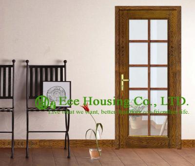 Energy efficient fiberglass SMC door With Glazing For Villas/Apartment, Inward Opening
