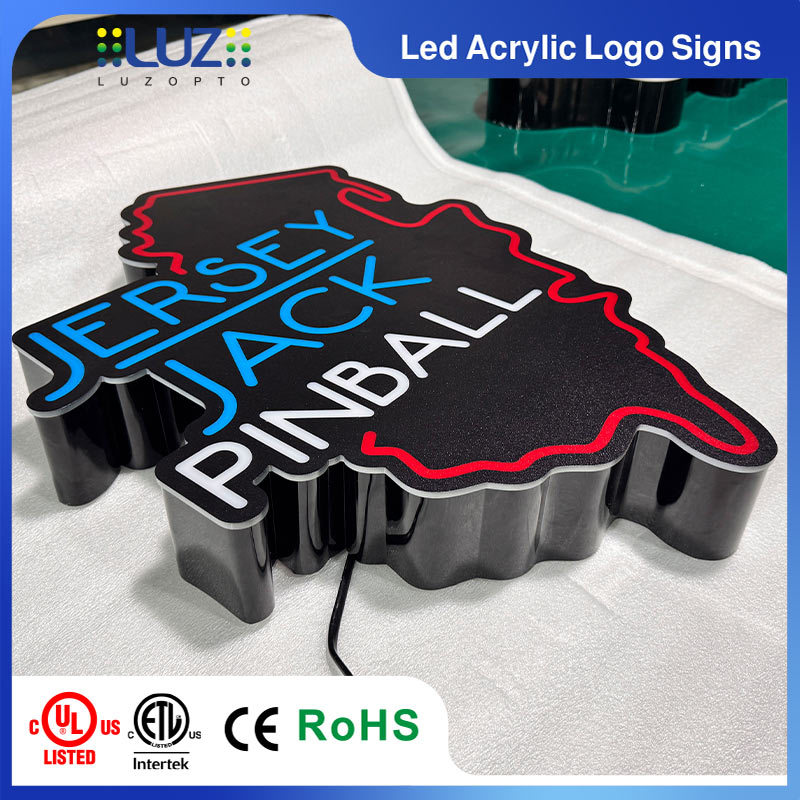 Custom Contour-Cut Acrylic LED Sign Multi-Color Illuminated Wall Art